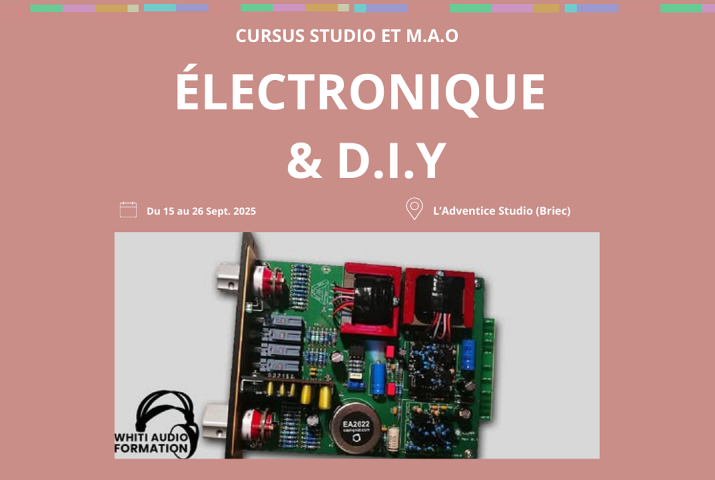 Visuel de l'atelier avec des composants électroniques